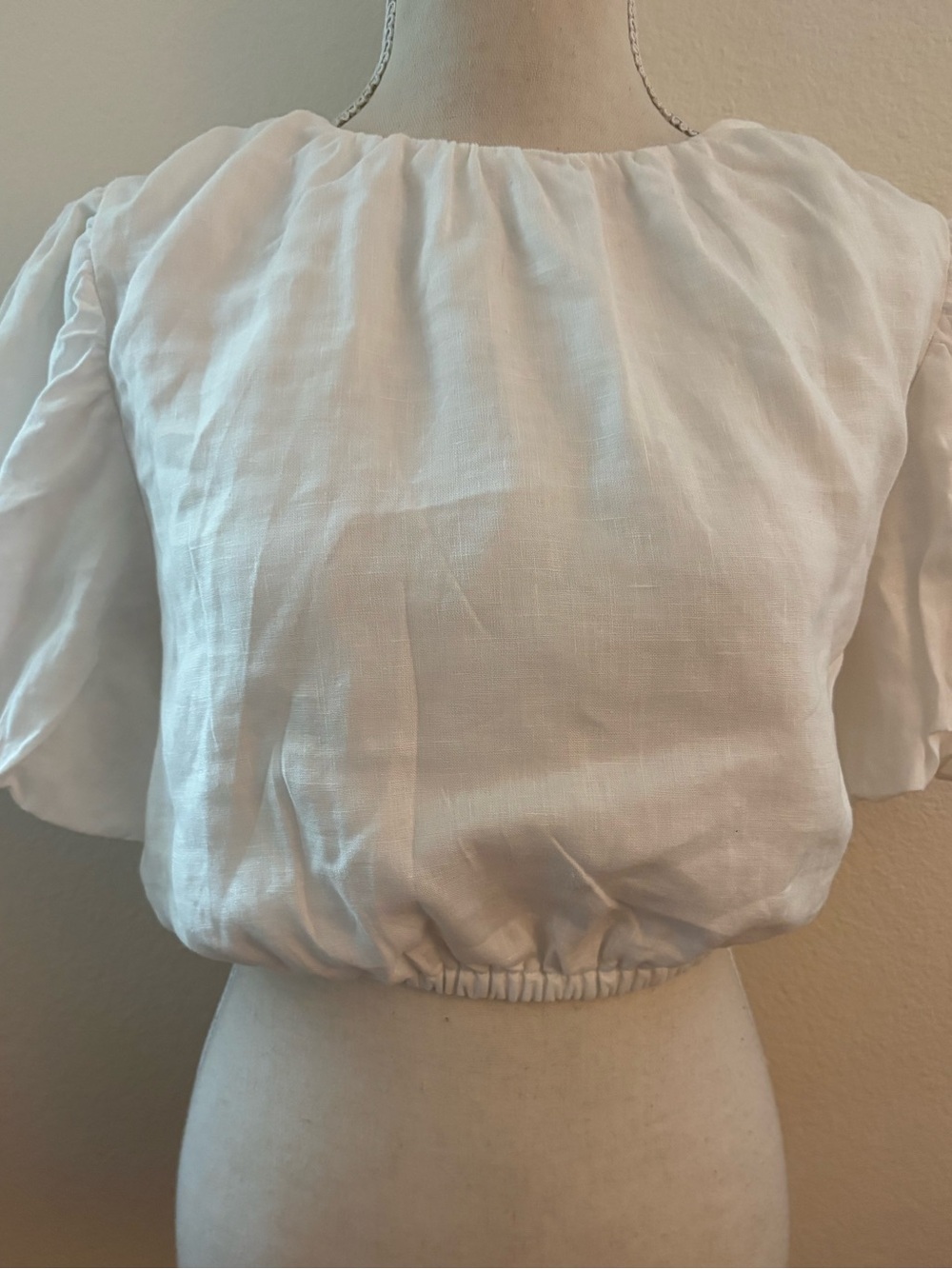 DISSH White Puff Sleeve Cropped Top - Picture 11 of 11